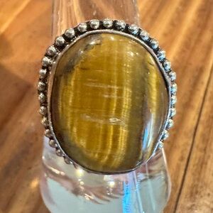 2102 Tiger's Eye Silver Women's Ring